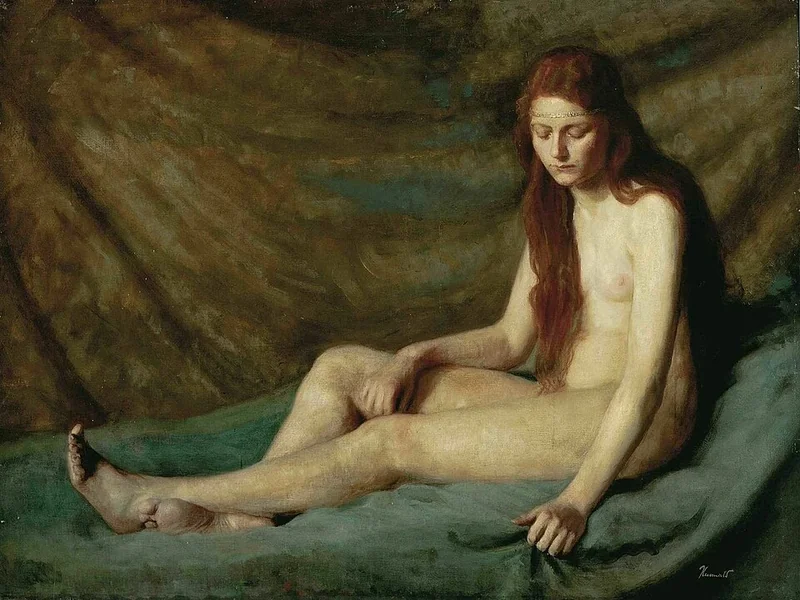 1870-Caesar Kunwald - Una fanciulla dai capelli ramati